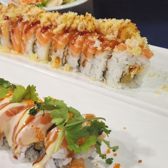 Fumi Sushi Restaurant - Top roll: orange crush  Bottom roll: 49ers - Japanese Near Me - Modesto, California