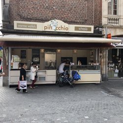 Pinocchio Waffles & Ice Cream - Front of store in early June 2018.