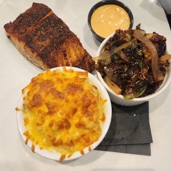 The Beverly - Blackened salmon Macaroni and cheese Brussel sprouts - New American Near Me - Atlanta, Georgia The Beverly - Blackened salmon Macaroni and cheese Brussel sprouts - New American Near Me - Atlanta, Georgia