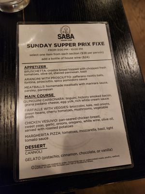Menu photo 5 SABA Italian Bar + Kitchen Chicago, IL Menu photo 5 SABA Italian Bar + Kitchen Chicago, IL