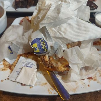 Hambone's BBQ Smokehouse - The after pic with leftovers. No before pic - Barbeque Near Me - Bellflower, California