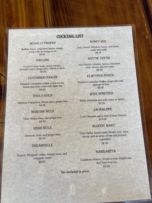 Menu photo 4 Johnny McNally’s Fairview Lodge Kernville, CA