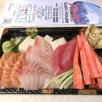 Japan Sushi House - E2. Sashimi Dinner Deluxe (rice comes in separate container) - Sushi Bars Near Me - Hampton, Virginia Japan Sushi House - E2. Sashimi Dinner Deluxe (rice comes in separate container) - Sushi Bars Near Me - Hampton, Virginia