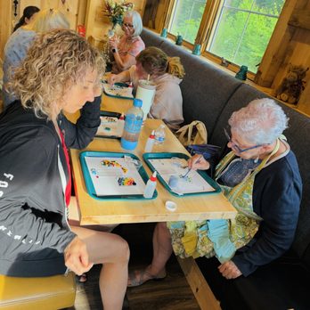 From the Woods Farm - Guests getting creative at the fused glass art workshop - Christmas Trees Near Me - Canton, Connecticut