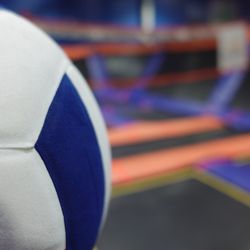Sky Zone Trampoline Park - Volleyball on a trampoline?!