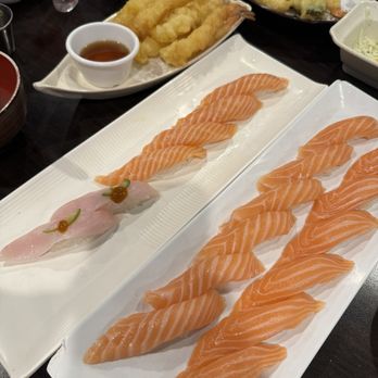 Show Sushi - Salmon nigiri and yellowtail nigiri - Sushi Bars Near Me - San Dimas, California