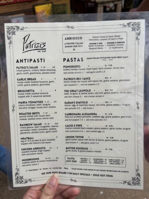Menu photo 1 Patrizi's Austin, TX