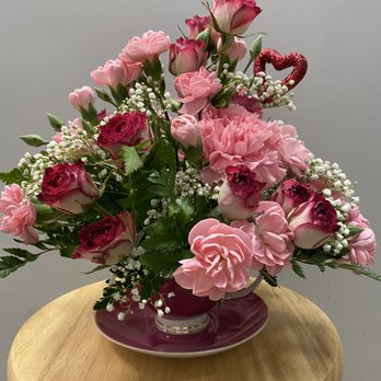 Coram Florist - Vintage OOAK Teacup Arrangement by Coram Florist - Florists Near Me - Coram, New York