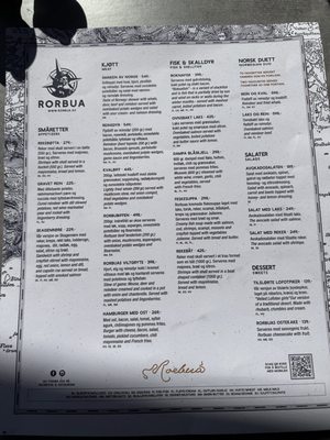 Menu photo 1 Rorbua Oslo, 03 Menu photo 1 Rorbua Oslo, 03