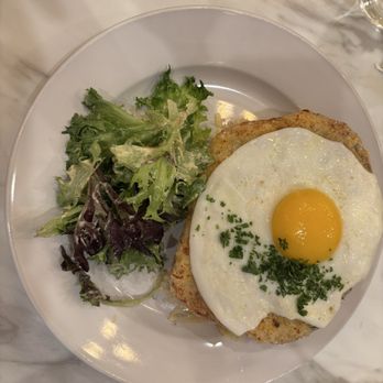 Philippe French Bistro - Croque madame with greens - French Near Me - Fort Collins, Colorado