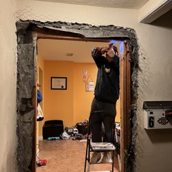 Bark & Branch Landscaping - Ruben from Bark & Branch is also helping me with exterior door installation.  6:47 pm and still going.