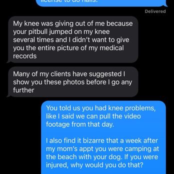 Mobile Nails by Misty - Pt 3 of my response to her accusing my dog of harming her, her ridiculous response. I have NEVER received a copy of her nail license - Nail Salons Near Me Mobile Nails by Misty - Pt 3 of my response to her accusing my dog of harming her, her ridiculous response. I have NEVER received a copy of her nail license - Nail Salons Near Me