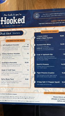Menu photo 1 Hooked Seafood Restaurant Galway, G