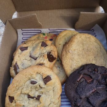 Insomnia Cookies - Chocolate chip, double Chocolate, snickerdoodle, and confetti. All delicious. - Desserts Near Me - Orlando, Florida Insomnia Cookies - Chocolate chip, double Chocolate, snickerdoodle, and confetti. All delicious. - Desserts Near Me - Orlando, Florida