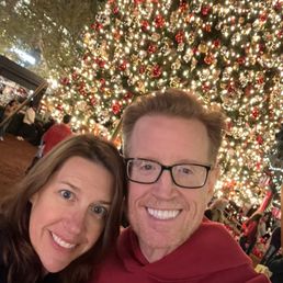 Scott and Christy in our neighborhood of THE BRAND at Christmas.