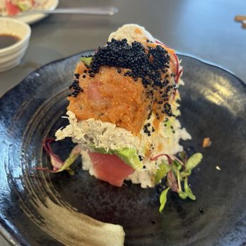 Little Lilly Sushi - Tuna Tower (partially eaten) - Sushi Bars Near Me - Fort Worth, Texas