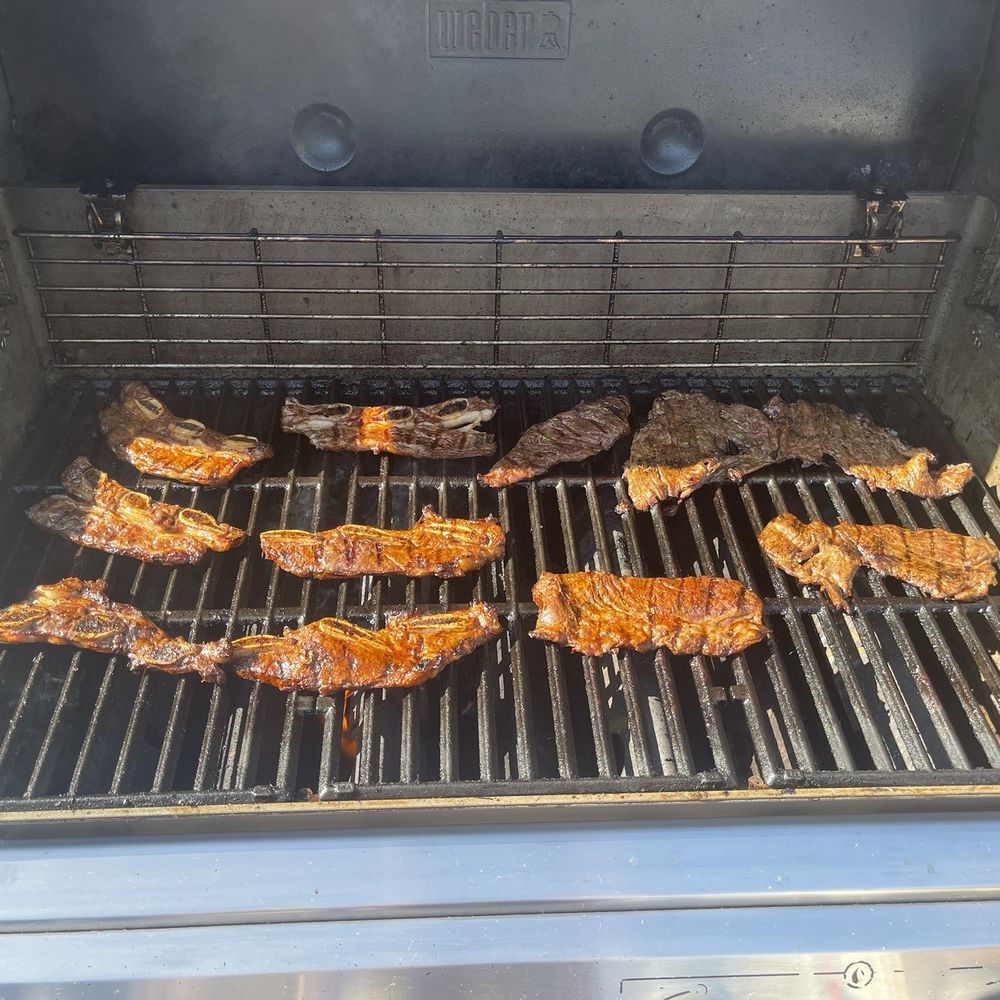 L: Marinated Beef Short ribs R: Marinated Carne Asada L: Marinated Beef Short ribs R: Marinated Carne Asada