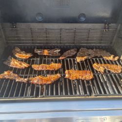 Luis Meat Market - L: Marinated Beef Short ribs R: Marinated Carne Asada