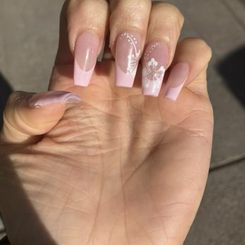 Spa Nails and Hair - Set Up: acrylic full set french tips coffin stiletto medium length - Nail Salons Near Me - Berkeley, California Spa Nails and Hair - Set Up: acrylic full set french tips coffin stiletto medium length - Nail Salons Near Me - Berkeley, California
