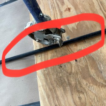 Dwyer Restoration - Put scaffolding on top of my custom curtain rod that they left on the floor and got paint all over. - Roofing Near Me - Schertz, Texas
