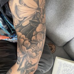 Japanese peonies, lotus, and waves by Nic. Japanese peonies, lotus, and waves by Nic.