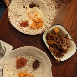 Coconut Tree - Egg hoppers and sri-tatos.