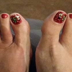 Merry Christmas pedicure! Lynn is an awesome nail artist!