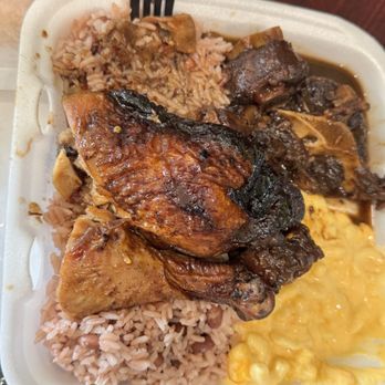 Back A Yaad Grill - Oxtail (Large), Jerk Chicken (Large) , Rice and Peas with Mac n cheese - Caribbean Near Me - Branson, Missouri