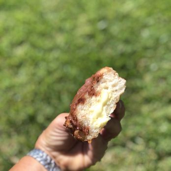 Devi's Donuts and Sweets - Boston Creme en route to my mouth! - Donuts Near Me - Long Beach, California
