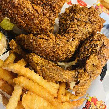Birdies Hot Chicken - a plate of fried chicken and french fries - Fast Food Near Me - Westwood, Massachusetts