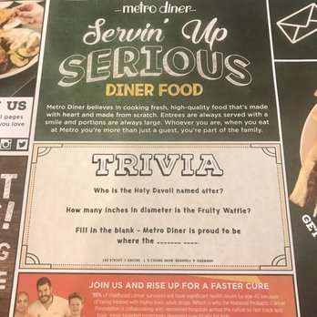 Metro Diner - Placemat - American Near Me - Tampa, Florida Metro Diner - Placemat - American Near Me - Tampa, Florida