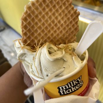 Milky Flakes - Pistachio - Ice Cream & Frozen Yogurt Near Me - Walnut Creek, California Milky Flakes - Pistachio - Ice Cream & Frozen Yogurt Near Me - Walnut Creek, California