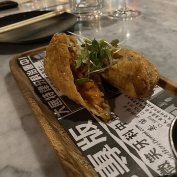 Marrow - Foie gras egg roll-- the STAR! - New American Near Me - Detroit, Michigan Marrow - Foie gras egg roll-- the STAR! - New American Near Me - Detroit, Michigan