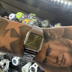 Vintage Casio with green face