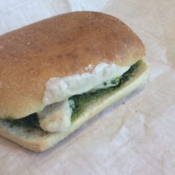 Ava's Cafe - Grilled sw chicken (pest, cheese, chicken, ciabatta). This costs $5.25.