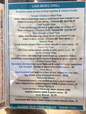 Menu photo 4 Lani Moku Grill Eugene, OR