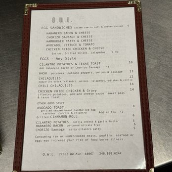 OWL - menu - Mexican Near Me - Royal Oak, Michigan OWL - menu - Mexican Near Me - Royal Oak, Michigan