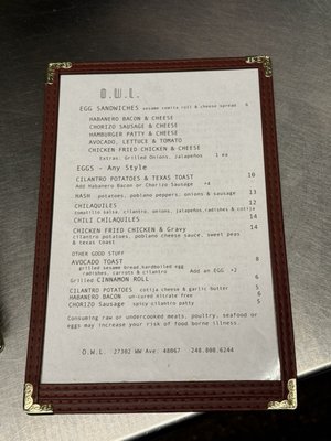Menu photo 6 OWL Royal Oak, MI Menu photo 6 OWL Royal Oak, MI