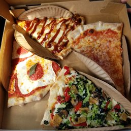 Clockwise: Bbq chicken, cheese, supreme veggie, margarita