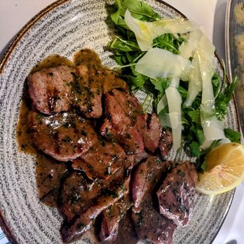 Giuliano - Napoli Fililli (pan seared veal tenderloin with rocket and shaved Parmesan - Italian Near Me - Handforth, CHE Giuliano - Napoli Fililli (pan seared veal tenderloin with rocket and shaved Parmesan - Italian Near Me - Handforth, CHE
