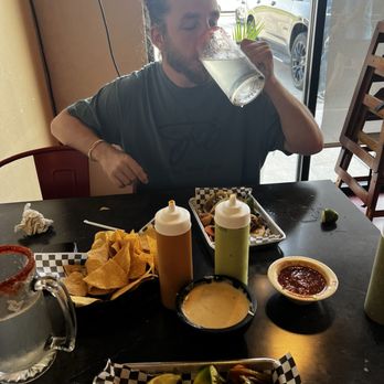 Cafe Sol - Street tacos, salsa, Queso Blanco and a couple of topo chicos. - Latin American Near Me - Edmond, Oklahoma