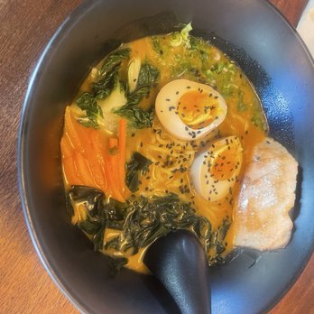 Suzume - Salmon ramen with egg - Ramen Near Me - Brooklyn, New York