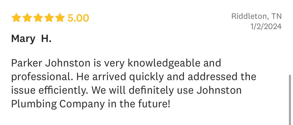 Slide of Johnston Plumbing