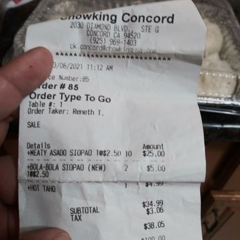 Chowking - Paid for 12 siopaos - Chinese Near Me - Concord, California