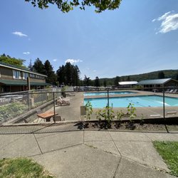 Allegany Mountain Resort at Rainbow Lake - 2 outdoor pools. There's also an indoor pool and hot tub on the other side of the lake