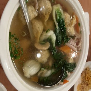 Big Skyy Bistro - Wor Wonton Soup packed with ingredients! - Seafood Near Me - Riverside, California