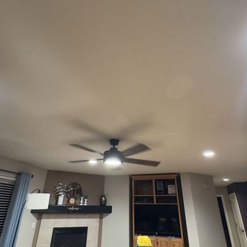 Kingdom Current Electric - Living room needed new fan and new lights down to a switch, no existing. - Electricians Near Me Kingdom Current Electric - Living room needed new fan and new lights down to a switch, no existing. - Electricians Near Me