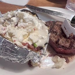 Filet mignon and loaded potato