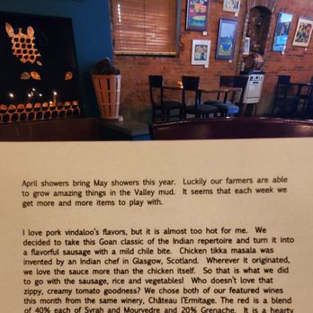 Sybaris Bistro - Nice engaging menu, with Chef Matt's thoughts behind the meal. Great wine pairing. - New American Near Me - Albany, Oregon