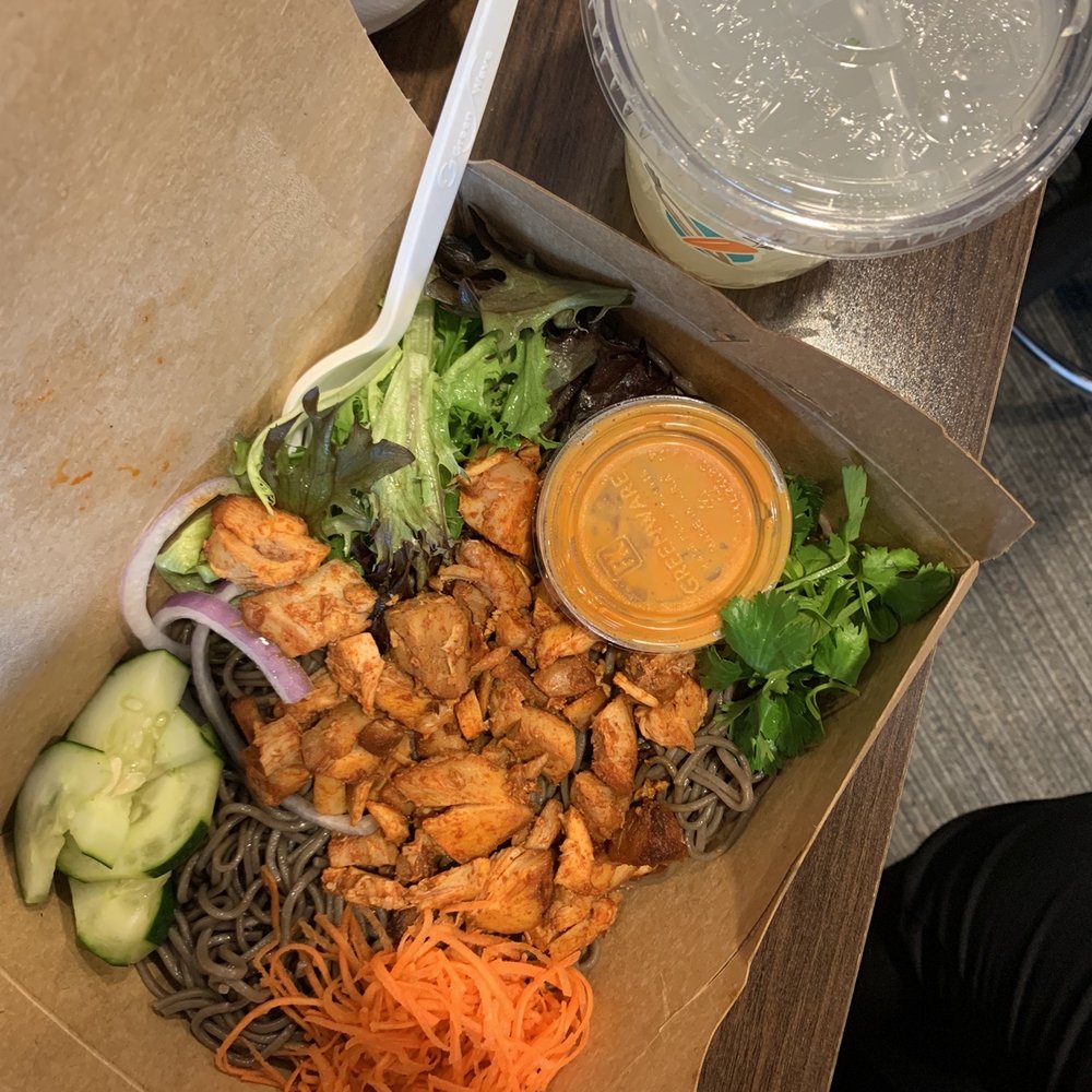 Noodle Salad with soba noodles and gochujang chicken and Thai Basil Limeade Noodle Salad with soba noodles and gochujang chicken and Thai Basil Limeade
